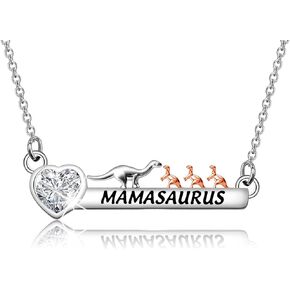 CYTING Dinosaur Love Heart CZ Necklace Dinosaur Mama Birthday Gift Sweet Family Gifts Mothers Day Gift From Daughter Mamasaurus Jewelry