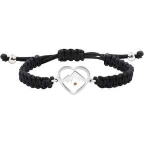 Heart Mountain Mustard Seed Faith Bracelet for Girls Women Briaded Black String Faith Religious Bracelet for Christian Friend Sisters Birthday Graduation Inspirational Bracelet Gift Y3552