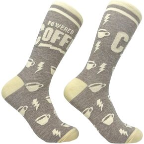 Crazy Dog T-Shirts Men's Powered By Coffee Socks Funny Caffeine Lovers Novelty Socks