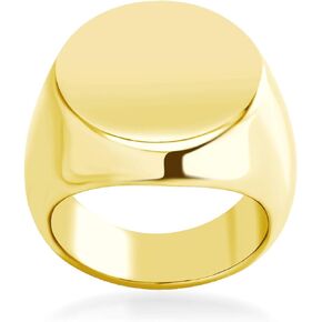 555Jewelry Stainless Steel Solid Plain High Polish Round Signet Ring for Men