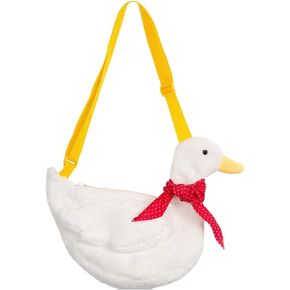 Kichvoe Duck Shoulder Bag Kawaii Duck Purse Cartoon Plush Purse Fluffy Duck Crossbody Bag Animal Style Messenger Bag-30 * 30CM