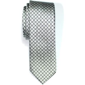Retreez Check Textured Woven Microfiber Skinny Tie Necktie