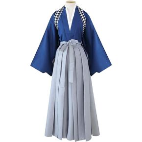 SocalmDown Japanese Samurai Kimono Martial Arts Costume Sportswear Hakama Aikido Kendo Uniform Pants Traditional Kimono