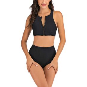 Women's Two Piece Racerback Top Swimwear with Boyshort Bathing Suit Set