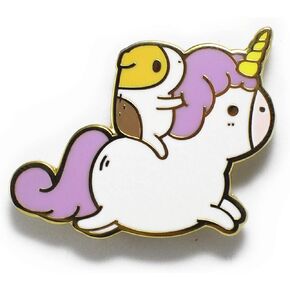 Guinea Pig and Unicorn Enamel Pin (Gold Plated)