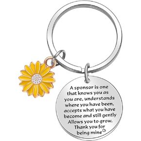 ORZOESD Confirmation Sponsor Keychain Addiction Recovery Gift Confirmation Sponsor Farewell Jewelry