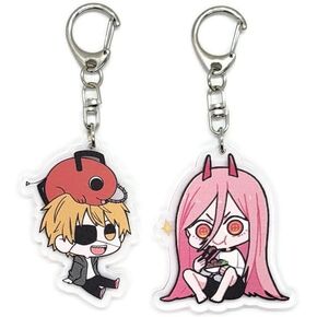 EBTY DREAMS Inc. - Set of 2 Chainsaw Man Acrylic Keychain Makima Power, Denji, Pochita v1