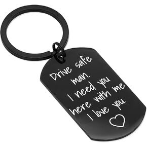 TOS Have Fun I Love You Drive Safe Keychain Gift for New Driver Lover Husband Dad Mom Son Daughter Sister Brother Friend Gift