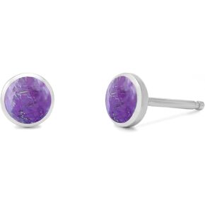 Boma Jewelry Sterling Silver Inlay Circle Stud Earrings