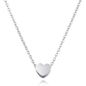 Gold Plated Non Tarnish Stainless Steel Necklace Dainty Heart Pendant Choker for Women