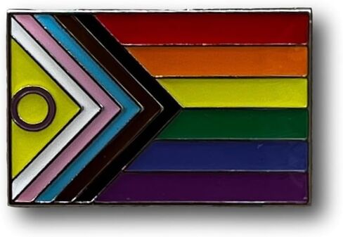 Intersex Inclusive Progress Pride Lapel Pin Silver 1" in Saudi Arabia