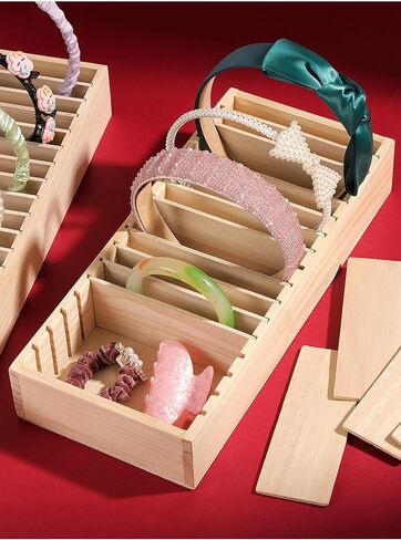 دي دي-لايف صندوق عرض لعرض عصابات الشعر، صندوق خشبي لعرض شريط الشعر، صندوق عرض المجوهرات in Kuwait