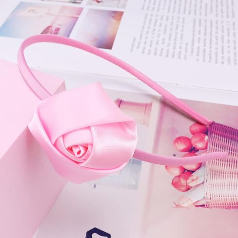 عصابة رأس لعيد الحب، أربطة شعر وردية حمراء للنساء، عصابة رأس رائعة ورومانسية لعيد الحب لإضافة الحلاوة إلى إكسسوارات شعر حبيبك in Kuwait