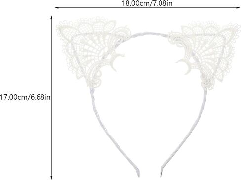 Beaupretty Cute Hair Band Turban Headband Hollow Lace Hair Band 3pcs Lace Cat Ear Headband Scarf Modeling Miss Fabric Party Hair Accessory Childrens Place Girls Clothes in Saudi Arabia