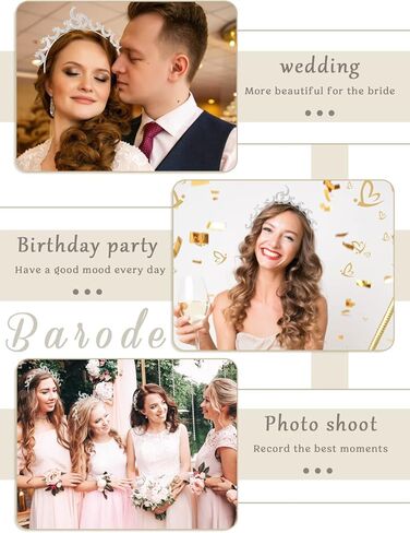 Barode Moon Crown Headband Silver Star Bride Tiaras Bridal Wedding Headpiece Princess Angel Prom Birthday Party Hair Accessories for Women in Kuwait