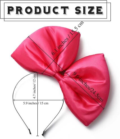 Olbye Bow Headbands Red Bows Hairbands Christmas Halloween Cosplay كبير فيونكة زي القوس للنساء قطعتين in Kuwait