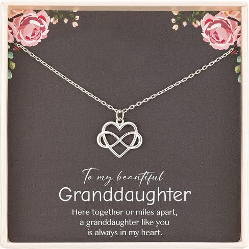 RareLove Granddaughter Gifts from Grandma,Gifts for Granddaughter,925 Sterling Silver Tiny Infinity Heart Necklaces Birthday Jewelry,Valentines Day Gifts for Granddaughter,Graduation Gifts in Saudi Arabia