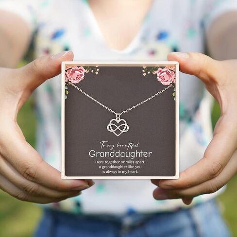 RareLove Granddaughter Gifts from Grandma,Gifts for Granddaughter,925 Sterling Silver Tiny Infinity Heart Necklaces Birthday Jewelry,Valentines Day Gifts for Granddaughter,Graduation Gifts in Saudi Arabia