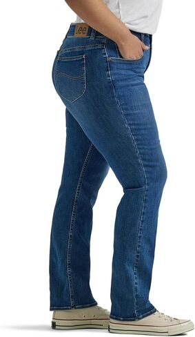 Lee Women's Size Ultra Lux Comfort with Flex Motion Straight Leg Jean, Cobalt Sheen, 20 Plus Petite in Kuwait