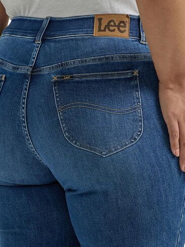 Lee Women's Size Ultra Lux Comfort with Flex Motion Straight Leg Jean, Cobalt Sheen, 20 Plus Petite in Kuwait