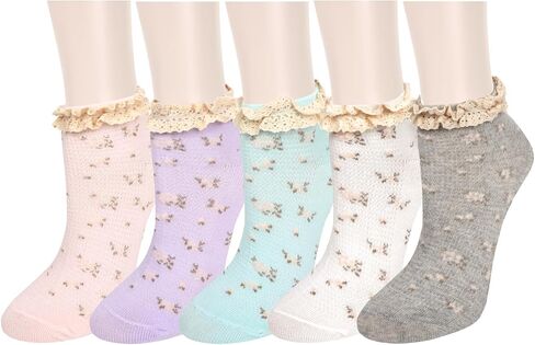 جوارب قصيرة للسيدات والفتيات من Benefeet Sox لطيفة على شكل خس مزركش للكاحل، جوارب قصيرة ممتعة ومبتكرة ومكشكشة من الزهور in Saudi Arabia