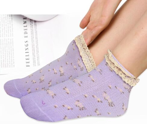 جوارب قصيرة للسيدات والفتيات من Benefeet Sox لطيفة على شكل خس مزركش للكاحل، جوارب قصيرة ممتعة ومبتكرة ومكشكشة من الزهور in Saudi Arabia