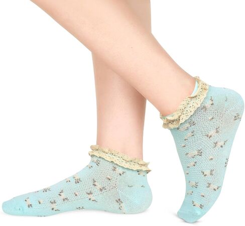 جوارب قصيرة للسيدات والفتيات من Benefeet Sox لطيفة على شكل خس مزركش للكاحل، جوارب قصيرة ممتعة ومبتكرة ومكشكشة من الزهور in Saudi Arabia