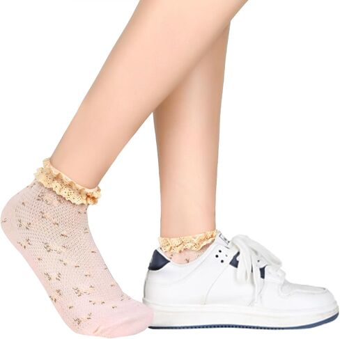 جوارب قصيرة للسيدات والفتيات من Benefeet Sox لطيفة على شكل خس مزركش للكاحل، جوارب قصيرة ممتعة ومبتكرة ومكشكشة من الزهور in Saudi Arabia