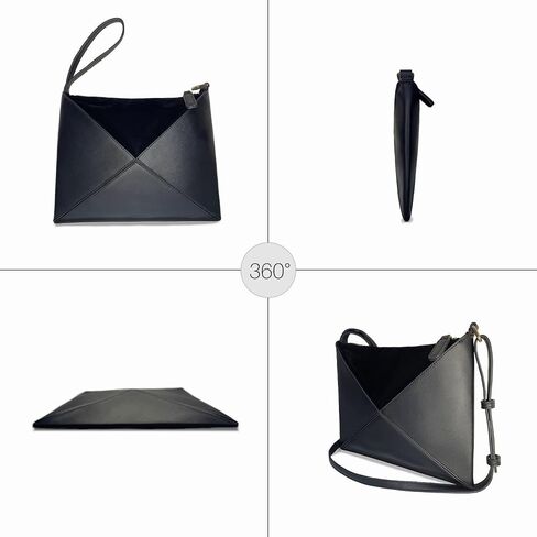 crossbody bag for women, multipurpose leather handbags and shoulder bags, women's detachable strap pyramid clutch bag in Saudi Arabia