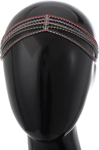 Layered Head Chain Rhinestone Hair Jewelry Elastic Headpiece Wedding Crystal Bridal Prom Costume Headband for Women and Girls in Saudi Arabia