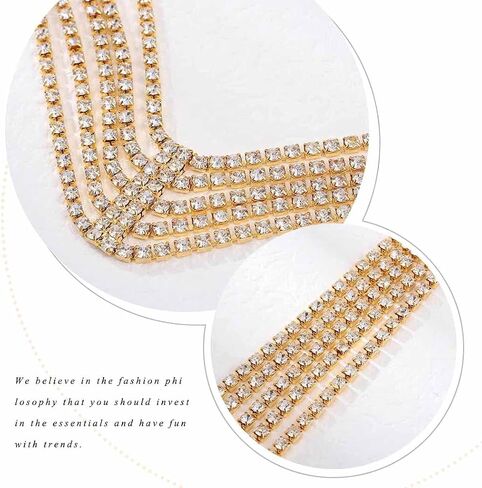 Layered Head Chain Rhinestone Hair Jewelry Elastic Headpiece Wedding Crystal Bridal Prom Costume Headband for Women and Girls in Kuwait