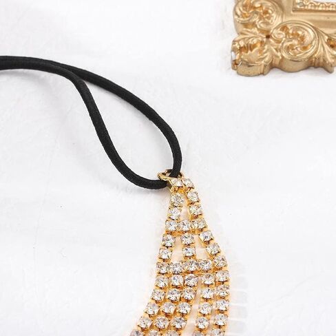 Layered Head Chain Rhinestone Hair Jewelry Elastic Headpiece Wedding Crystal Bridal Prom Costume Headband for Women and Girls in Kuwait