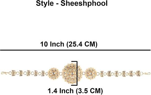 Efulgenz Indian Head Chain Hair Accessories Women's Bohemian Floral Crystal Faux Pearl Rhinestone Wedding Headband Bridal Headpiece Crystal Bollywood Sheeshphool Mathapatti Party Hair Accessories for in Saudi Arabia