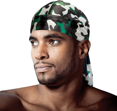 Silky Durag Royal Silky Collection Ultra Stretch Green and White Camo in Saudi Arabia