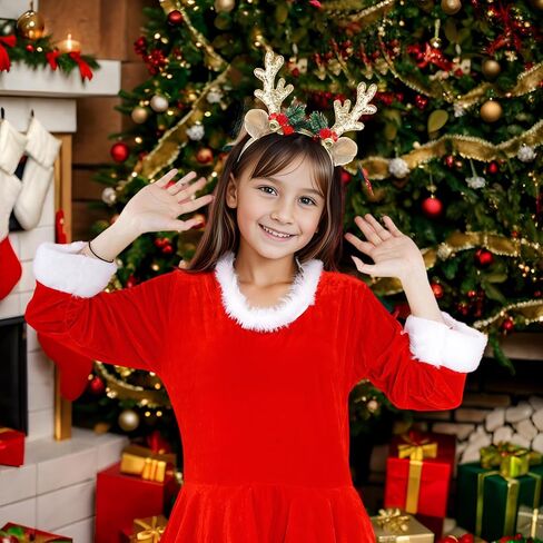 Christmas Headbands Glitter Reindeer Antlers Headbands for Adults Kids Party Costume Accessory in Saudi Arabia