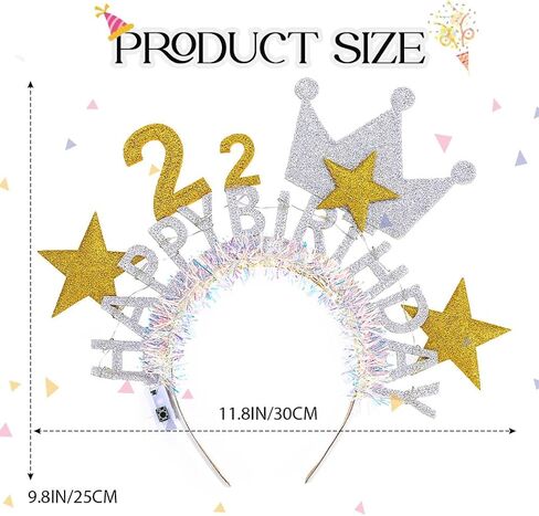 DRESBE Light Up Birthday Headband LED Happy Birthday Headbands 22nd Birthday Party Favors Hair Accessories for Women in Saudi Arabia