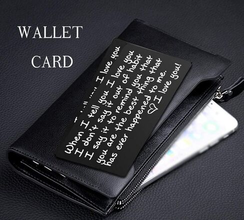 Laser Engraved Aluminum Wallet Love Note Insert(When I tell you I love you), Mini Love Note Idea, Romantic Gift for Him, Perfect for Anniversaries,Love Message, Groom's Gift For Him, Husband Gift in Saudi Arabia