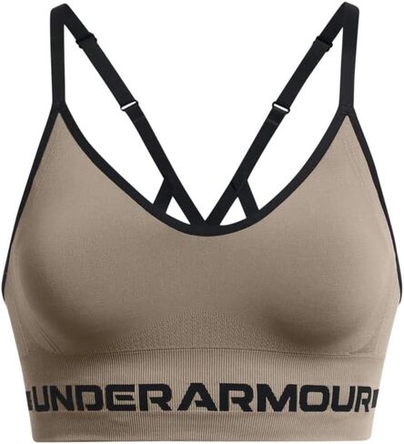 Under Armour Women's Seamless Low Impact Long Sports Bra, (200) Taupe Dusk / / Black, Medium in Saudi Arabia