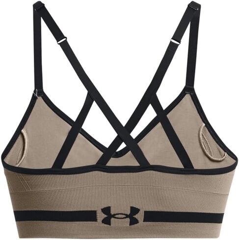 Under Armour Women's Seamless Low Impact Long Sports Bra, (200) Taupe Dusk / / Black, Medium in Saudi Arabia