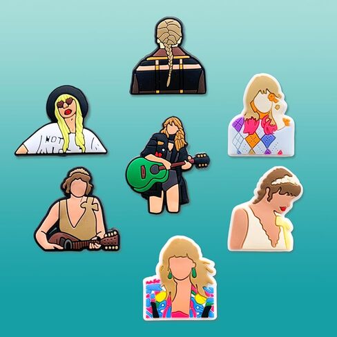 20PCS Singer Shoe Charms Fits for Croc Clog Sandals Shoes Decoration, Fashion Singer Accessories Charms for Girl Women Party Favor Gifts in Kuwait
