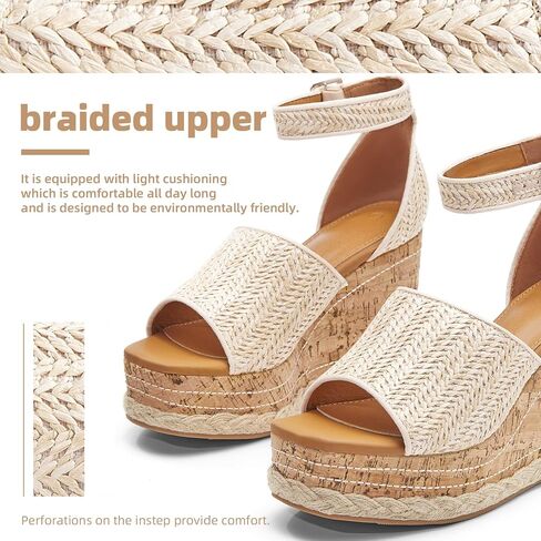 صنادل صيفية نسائية من LAICIGO بمقدمة مفتوحة ونعل عريض بكعب عريض وإبزيم للكاحل in Kuwait