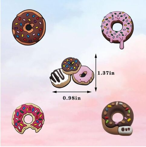 MQXKJHH 9PCS Donuts Charms for Clog Shoes Decoration,Beverage Cake Charms Accessories for Kids Girl Party Gift in Saudi Arabia