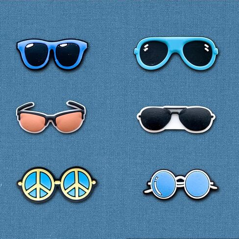 20 قطعة من تعليقات الاحذية الملونة للنظارات الشمسية من زالدريتشاستا للصنادل والاساور والمعصم المتطابقة، زينة رائعة للاحذية للاطفال والمراهقين والبالغين هدايا الحفلات، غير ثمينة, معدن, بدون الأحجار in Kuwait