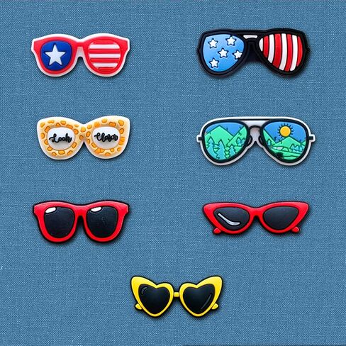 20 قطعة من تعليقات الاحذية الملونة للنظارات الشمسية من زالدريتشاستا للصنادل والاساور والمعصم المتطابقة، زينة رائعة للاحذية للاطفال والمراهقين والبالغين هدايا الحفلات، غير ثمينة, معدن, بدون الأحجار in Kuwait