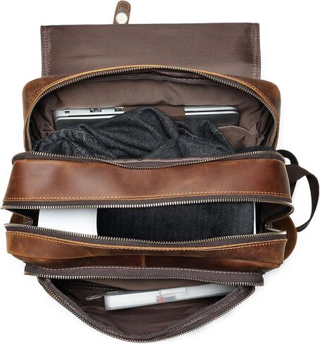 حقيبة ظهر من الجلد المحبب بالكامل للرجال من JOYIR مقاس 15.6 بوصة حقيبة كمبيوتر محمول كلاسيكية للمشي لمسافات طويلة والسفر والمكتب وحقيبة العمل in Kuwait