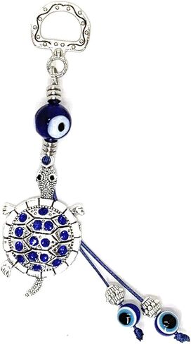 برافو تيم سلحفاة معلقة على شكل عين زرقاء للحماية والمباركة، قلادة زينة للسيارة والمنزل والمكتب، مع كريستالات حجر الراين لجلب الحظ السعيد والمباركة، هدية رائعة in Kuwait