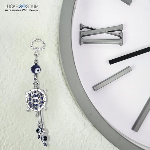 برافو تيم سلحفاة معلقة على شكل عين زرقاء للحماية والمباركة، قلادة زينة للسيارة والمنزل والمكتب، مع كريستالات حجر الراين لجلب الحظ السعيد والمباركة، هدية رائعة in Kuwait