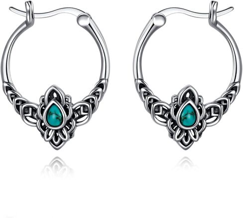 Althum الفيروز الطبيعي هوب أقراط للنساء 925 الفضة الاسترليني 3 * 4mm الفيروز أقراط للنساء الفيروز عيد ميلاد الأحجار الكريمة والمجوهرات هدايا in Kuwait