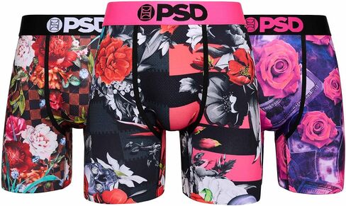 PSD Men's Floral High 3-Pack Boxer Briefs, Multi, L in Saudi Arabia