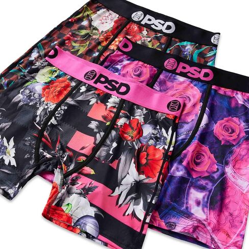 PSD Men's Floral High 3-Pack Boxer Briefs, Multi, L in Saudi Arabia
